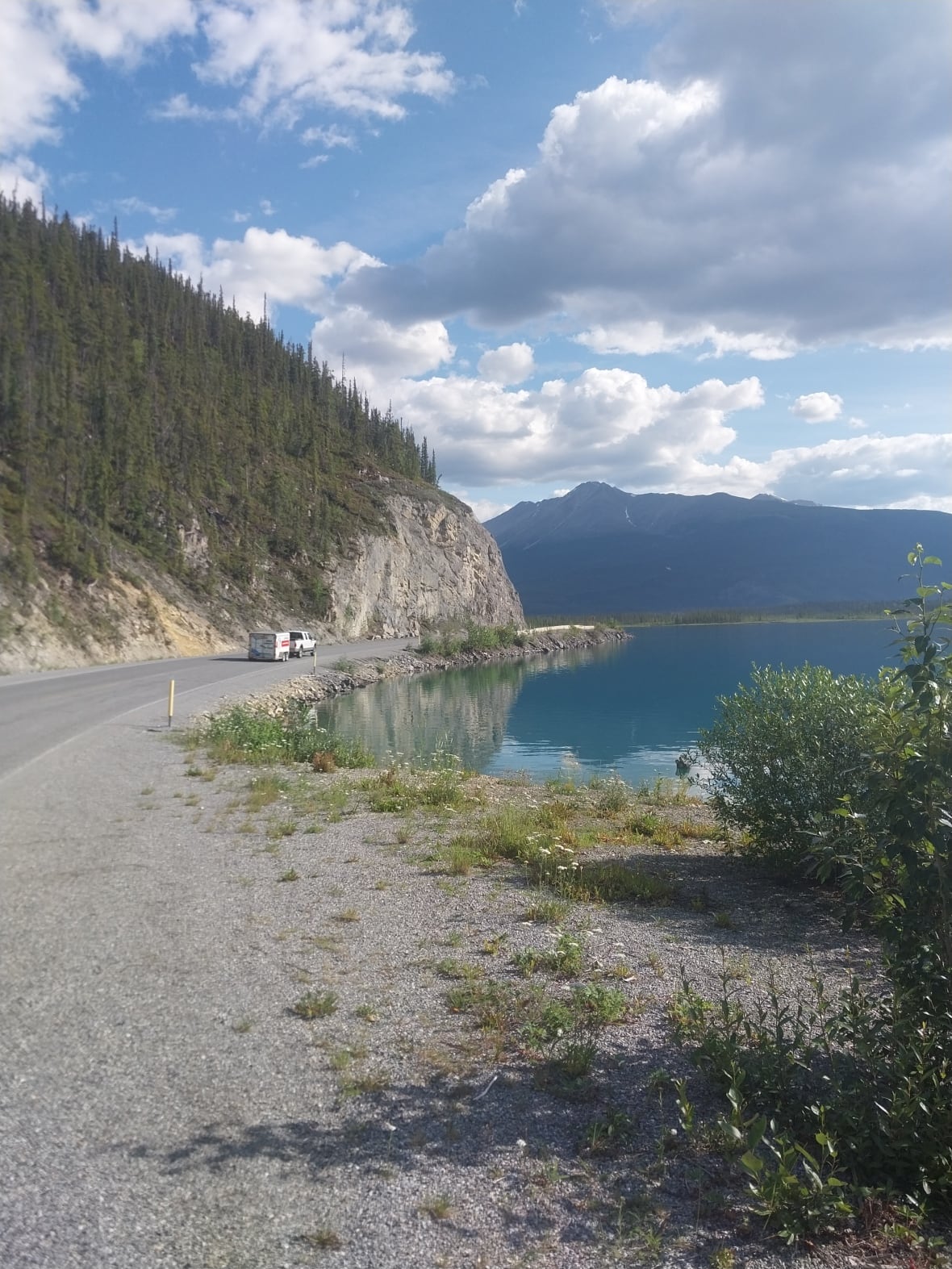 picture of gravel road with beautiful scenery