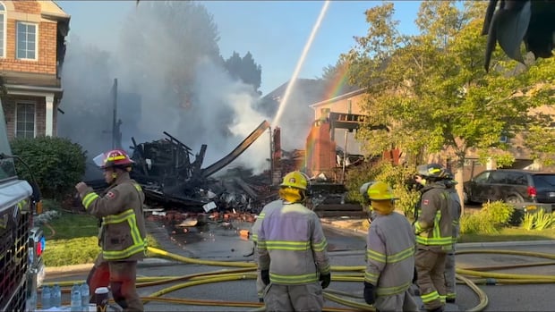 'It was just all in flames': Neighbour recounts fire, explosion that destroyed Georgetown home | CBC News