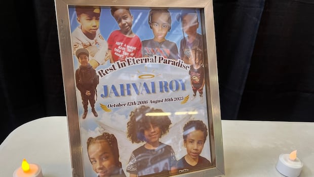 Community members pack hall to remember young boy killed by stray bullet in Toronto | CBC News