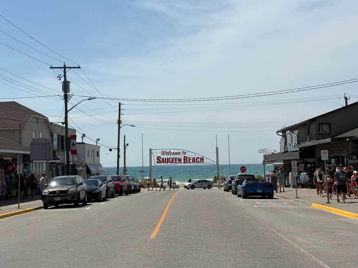 The 'Welcome to Saugeen Beach' sign replaced a sign that read 'Welcome to Saugeen Shores' over the Canada Day long weekend. The town and a group of landowners want the Supreme Court to weigh in on a decades-old legal battle over a disputed section of the Lake Huron shoreline.