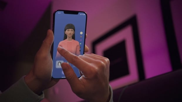 A chatbot is pictured on a screen.