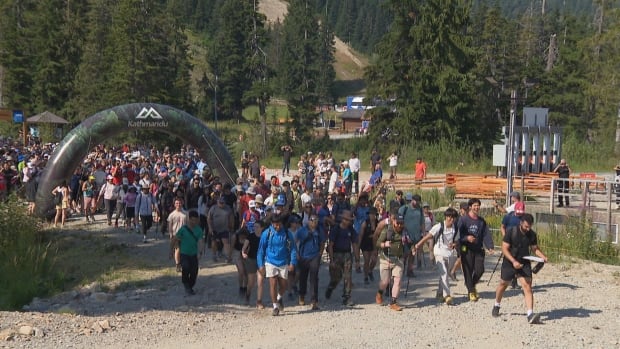 Hikers start off on a trek
