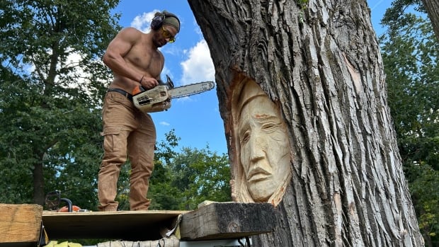 Man with chainsaw
