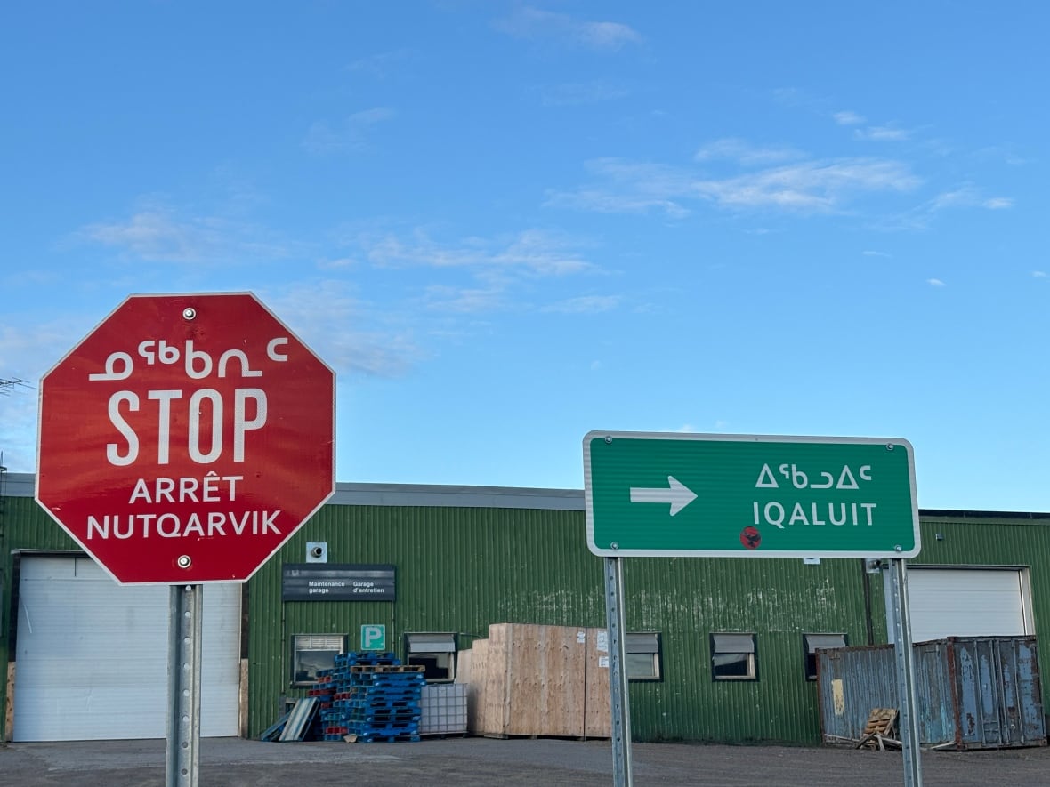 Two road signs in Iqaluit