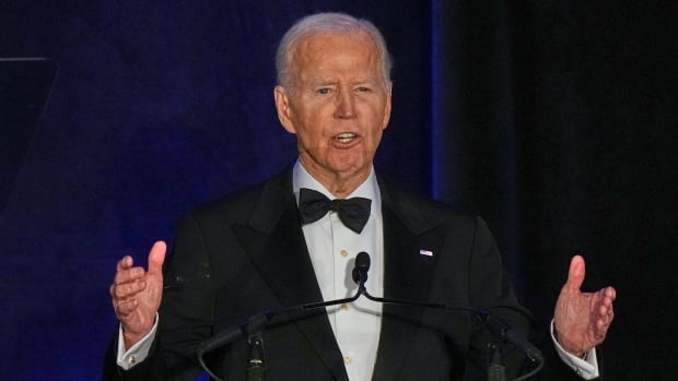 Former U.S. president Joe Biden speaks during the U.S. National Bar Association's 100th Annual Awards Gala in Chicago, July 31, 2025. Former U.S. president Joe Biden is seen speaking at an event in Chicago in July 2025.