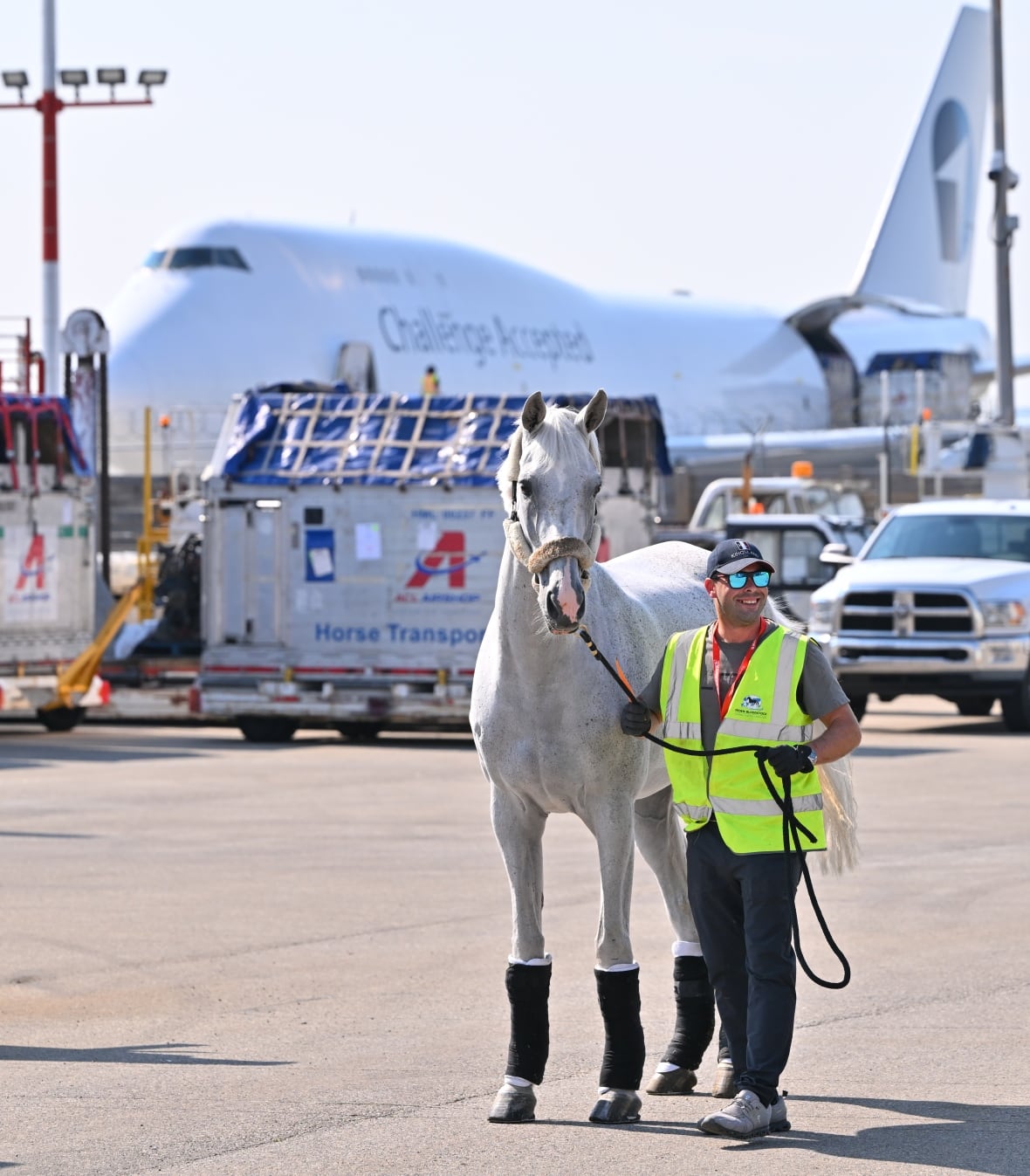 The current International CPKC champion of the last two years, Leone Jei, enjoys a gift after landing in Calgary.