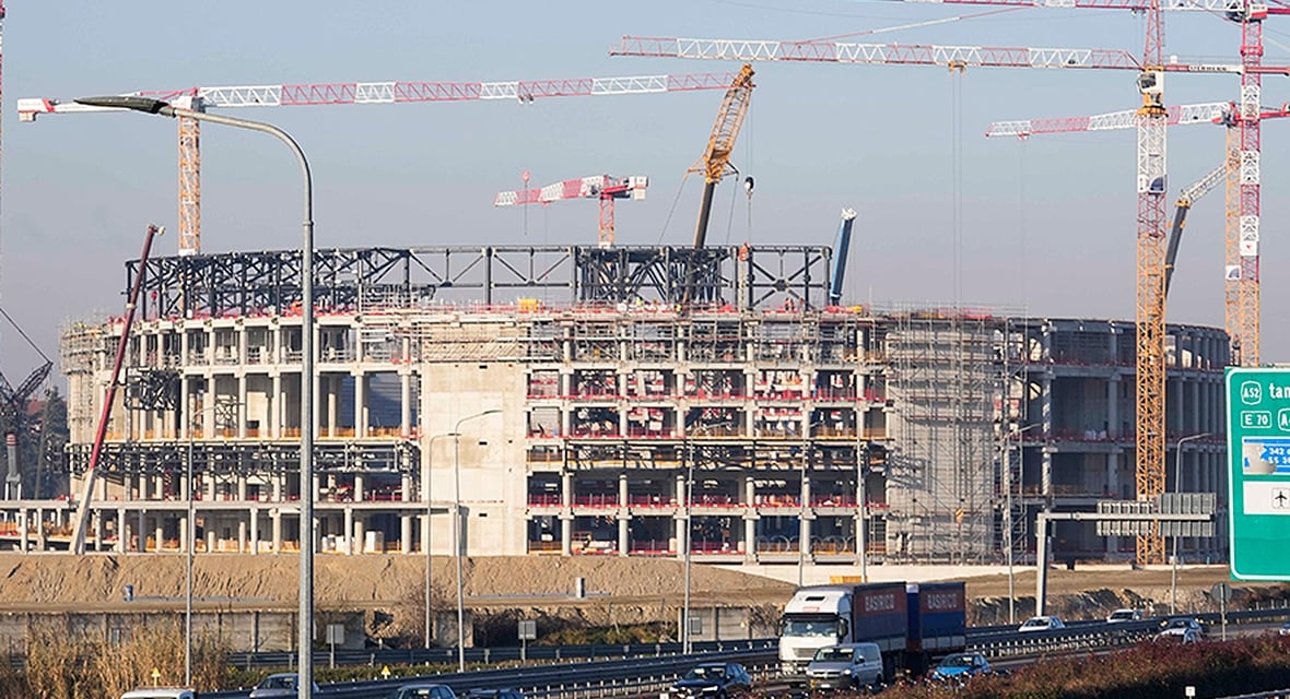 The Milano Santagiulia arena for the Milan-Cortina Olympic men’s and women’s hockey tournaments is under construction in Assago, near Milan, Italy on January 15, 2025. 