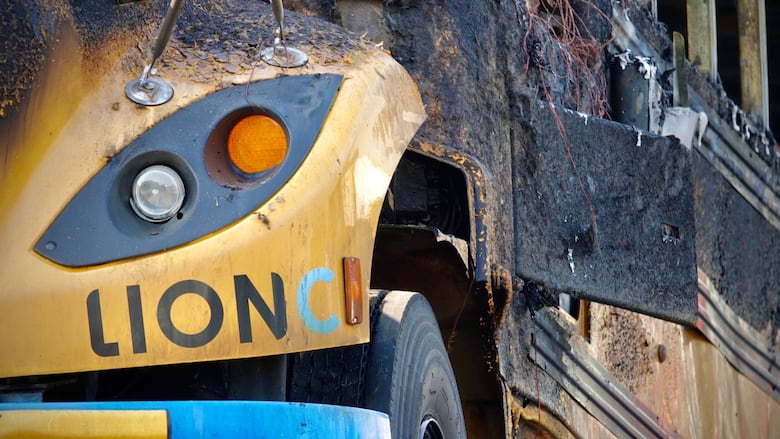 burnt bus