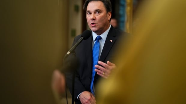 NDP interim Leader Don Davies speaks to reporters in the foyer of the House of Commons on Parliament Hill in Ottawa on Wednesday, June 4, 2025. 