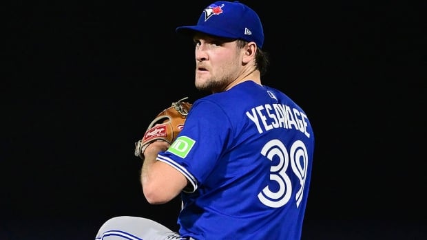 Trey Yesavage, a 22-year-old right-hander taken 20th overall by the Blue Jays in last year's amateur draft, allowed one run, three hits and two walks in five innings in his major league debut on Monday, a 2-1, 11-inning win in Tampa, Fla. Toronto Blue Jays starting pitcher Trey Yesavage delivers a pitch during his major league debut on September 15, 2025 against the Rays in Tampa, Florida.