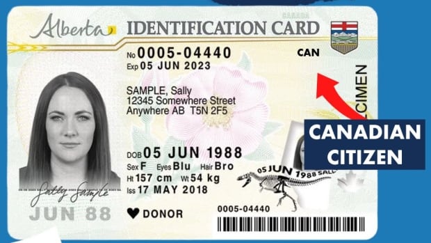 A driver's licence is show with an arrow pointed to an added CAN at the top right.