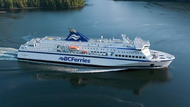 A B.C. Ferries ferry sails on the water