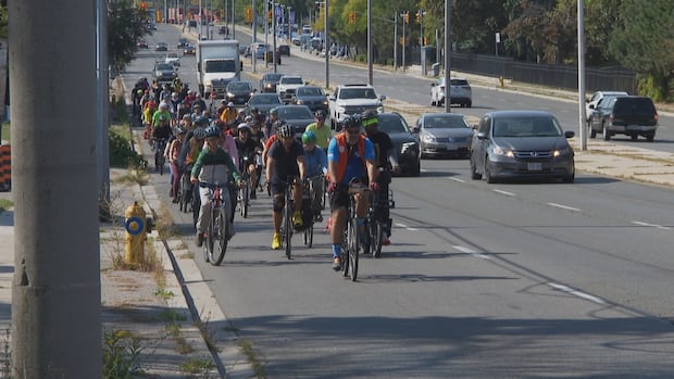 Scarborough cyclists call on city for safer road conditions amid delayed improvement project | CBC News