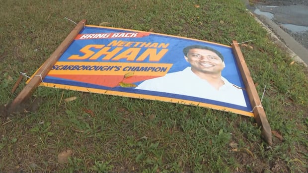 3 Scarborough-Rouge Park candidates report election signs vandalized | CBC News
