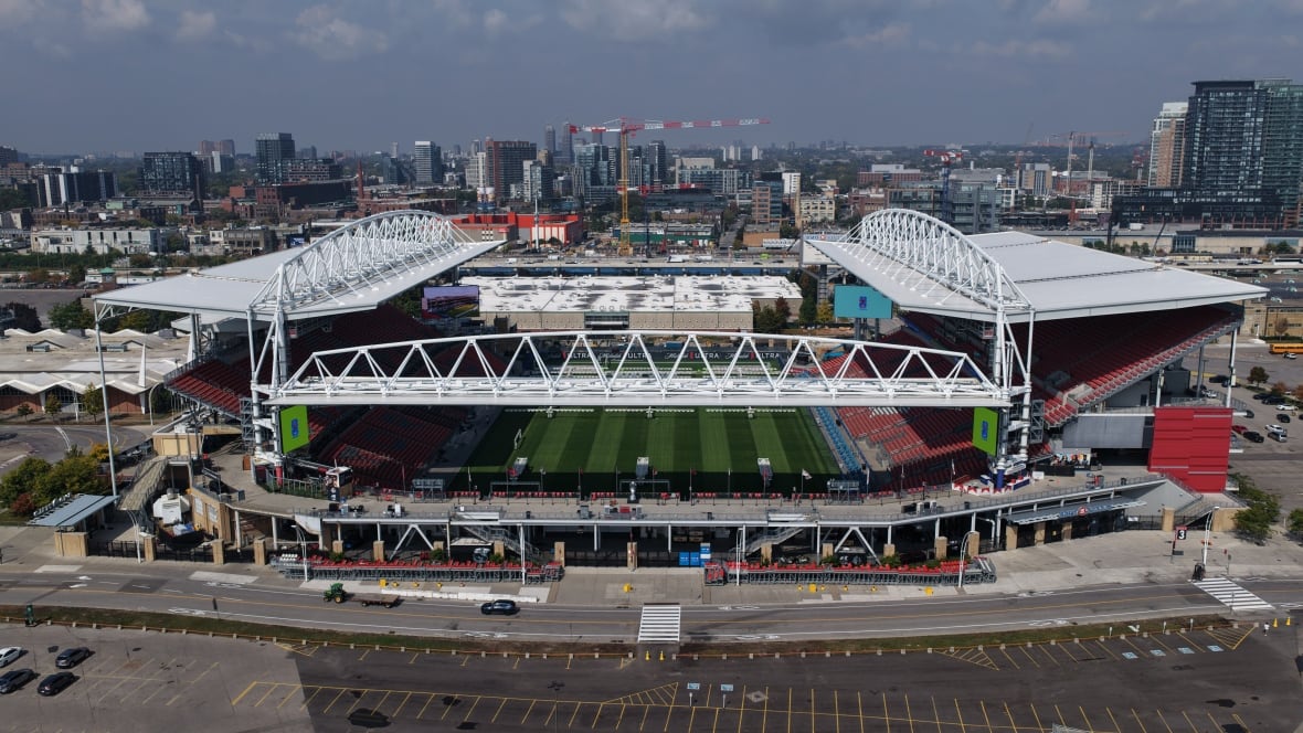 Aerial (drone) images of BMO Field.