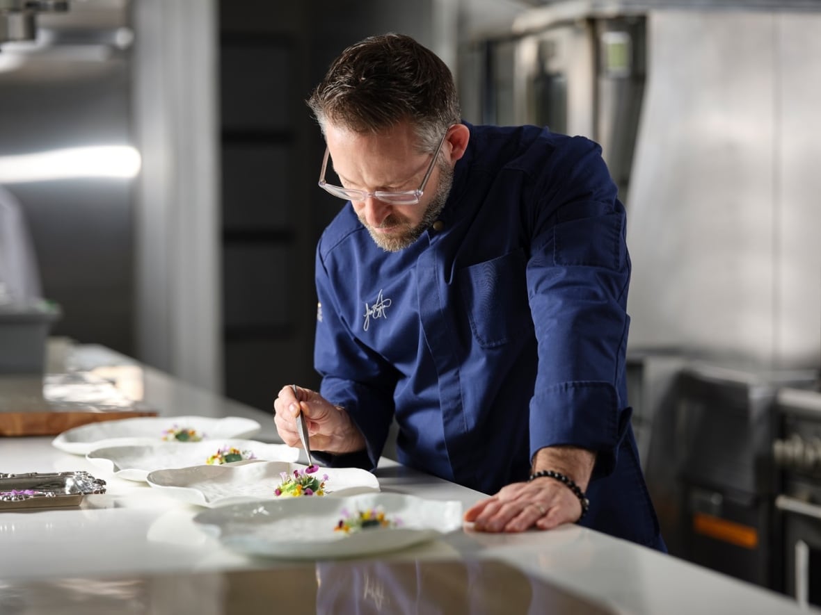 A chef makes food.
