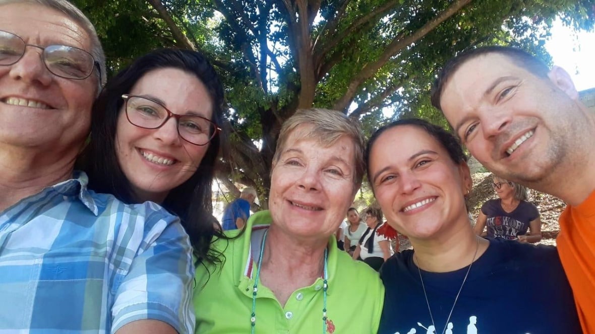 A family photo selfie-style. 
