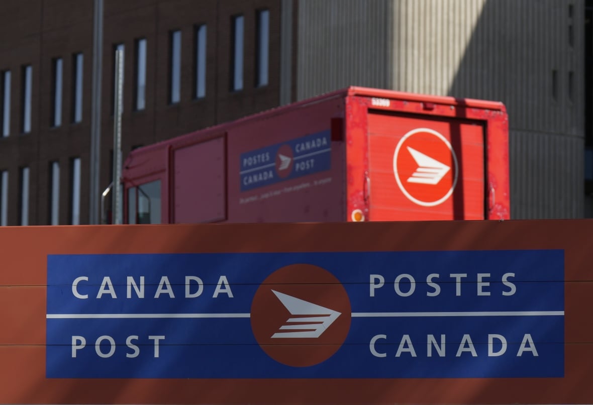 red canada post truck