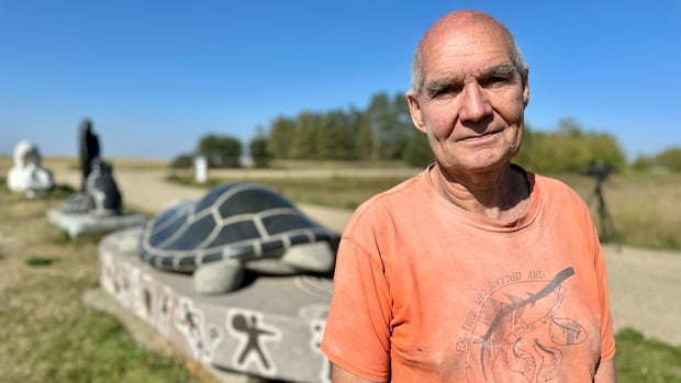 Cree Artist's Colossal Granite Sculptures Promote Indigenous Culture Along Rural Alberta Highway