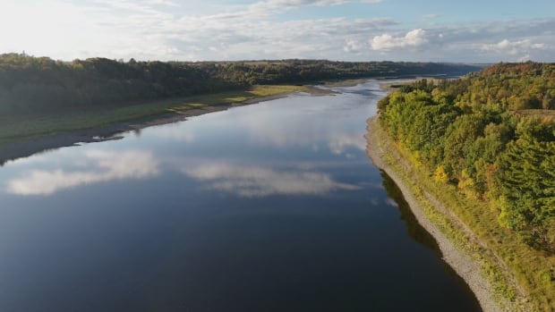 Drone photo of a river