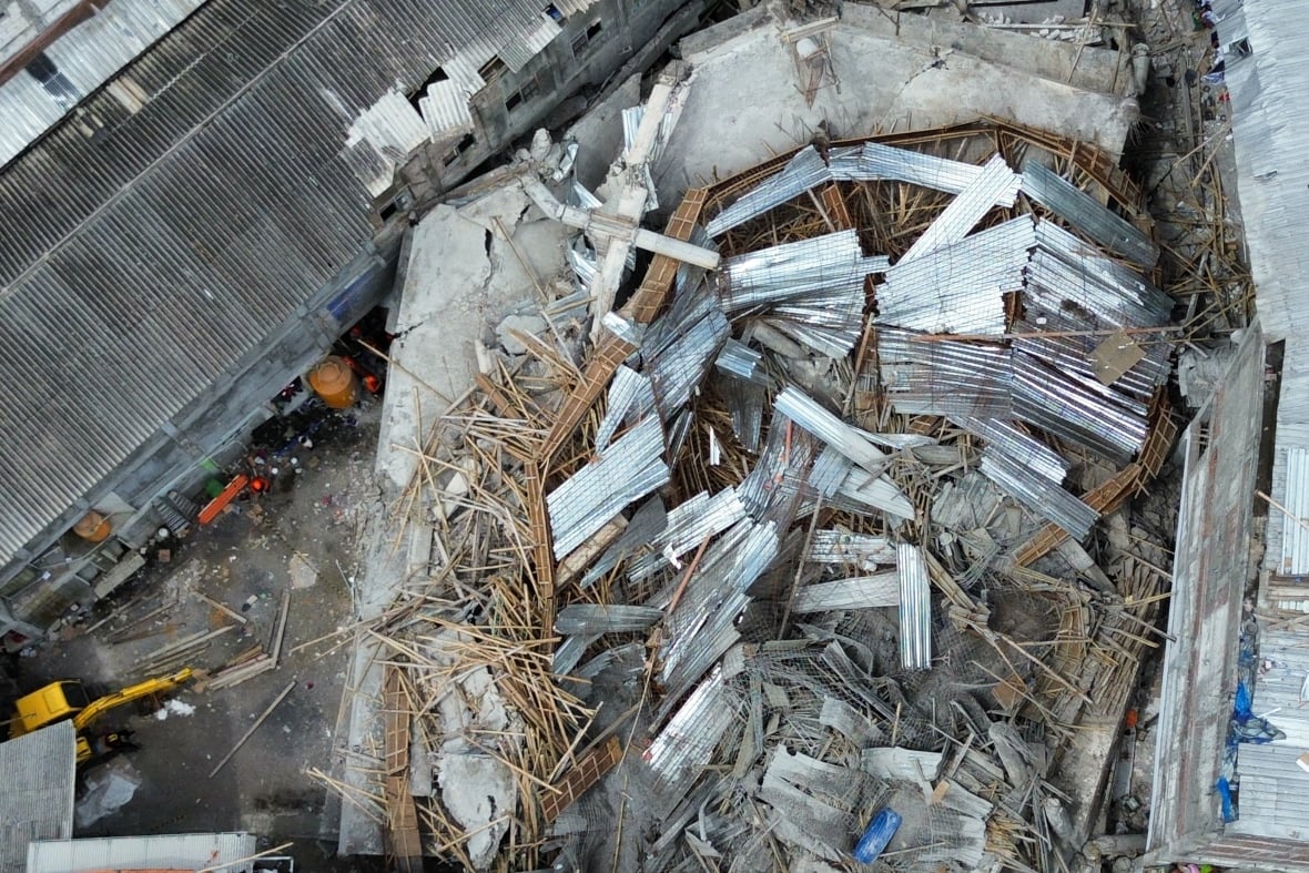 An aerial view of the destruction.