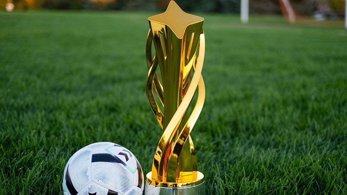 The Diana B. Matheson Cup is pictured in Toronto on October 2, 2025. The championship trophy is named after the league’s founder.