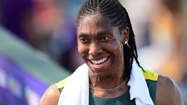 South African middle-distance runner Caster Semenya smiles following the women’s 5,000-metre heats at the World Athletics Championships on July 20, 2022 in Eugene, Oregon.