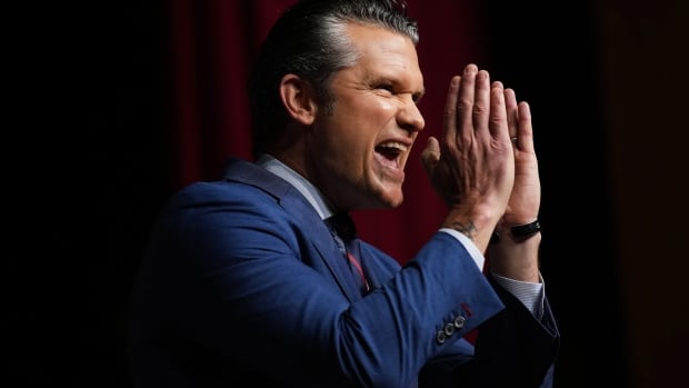 Secretary of Defense Pete Hegseth speaks to senior military leaders at Marine Corps Base Quantico, Tuesday, Sept. 30, 2025 in Quantico, Va.  (Andrew Harnik/Pool via AP)
