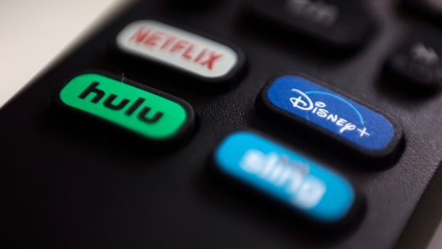 A controller with Disney+, Netflix and Hulu logos are shown.