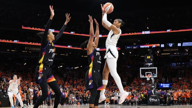 Wilson's last-second jumper lifts Aces over Mercury for a 3-0 lead in the WNBA Finals