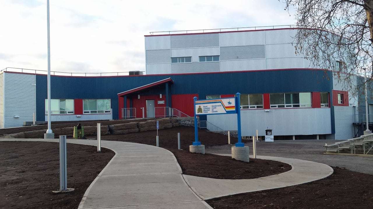 Inuvik's new RCMP detachment incorporates thermopiles to stablize the permafrost in the ground beneath it. RCMP building