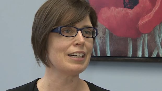 A woman's head and shoulders.