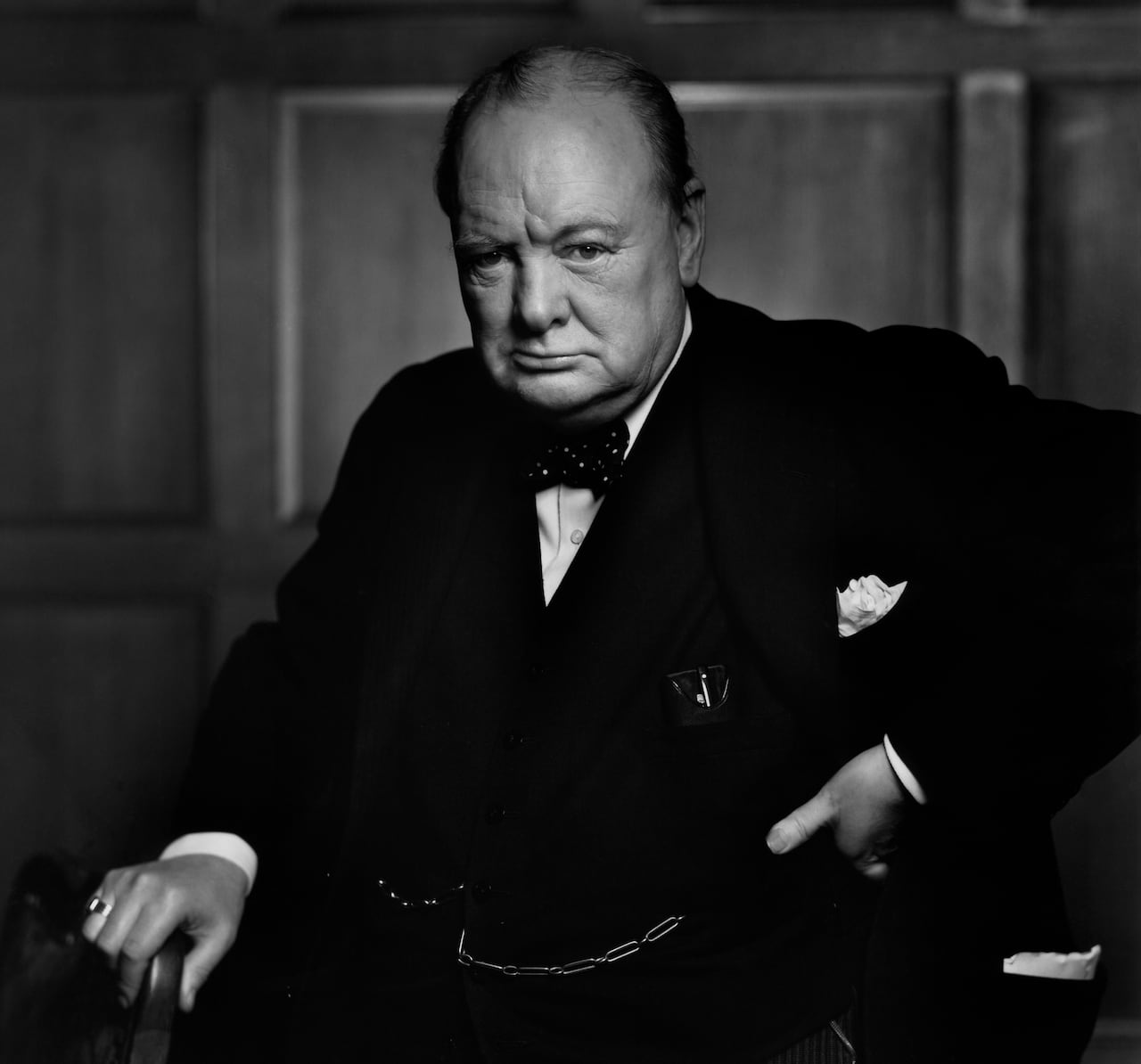 A portrait of a politician from the 1940s.