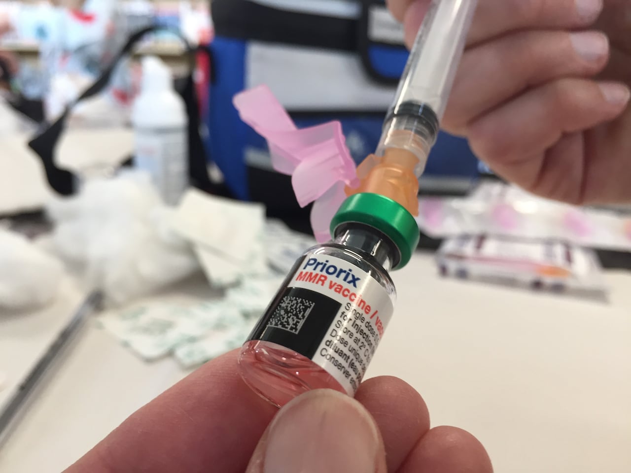 Measles vaccine.