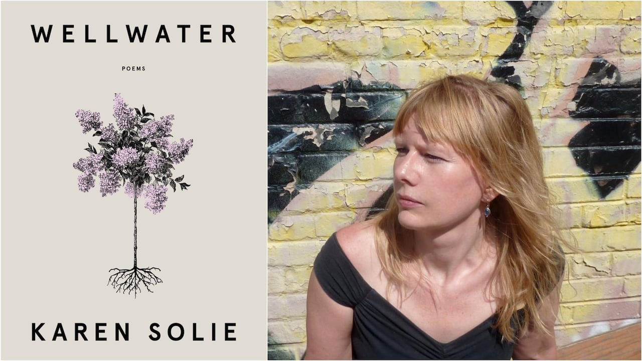 A publication  screen  that shows a clump  of purple flowers increasing  up   from the ground. 