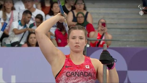 Shot put athlete Julia Hanes of Windsor, Ont., takes bronze in the Women’s Shot Put F33 final  at the World Para Athletics Championships, New Delhi.