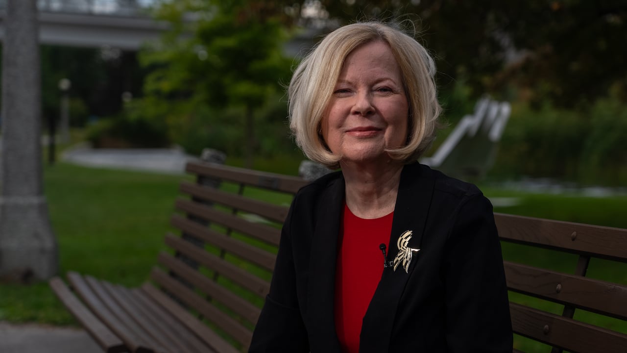 Lynne McArthur, one of Hough's three sisters, sits on the bench along the Rideau Canal that the family had dedicated to Hough earlier this year. 'I think the family will agree it's time to move on from the grief and the tragedy of that day,' McArthur