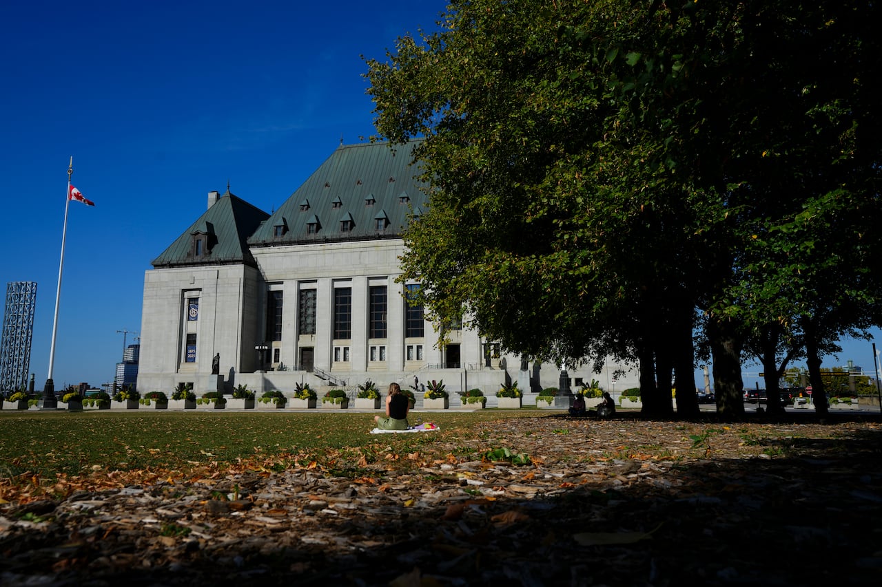 Leaves in front of the Supreme Court