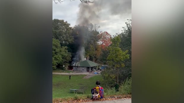 Smoke rises above Trinity Bellwoods park after blaze in washroom: Toronto Fire | CBC News