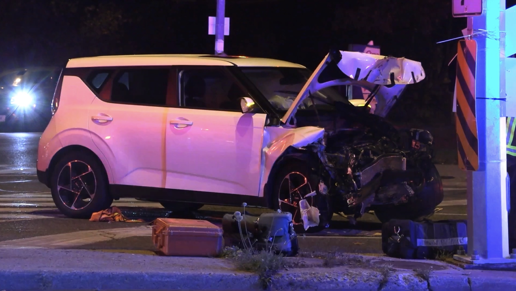 Woman in her 60s in life-threatening condition after crash in Scarborough Sunday; In an email, the Toronto Police Service told CBC Toronto three people — two of whom were in one vehicle and one of which was in the second vehicle — were transported to hospital\.