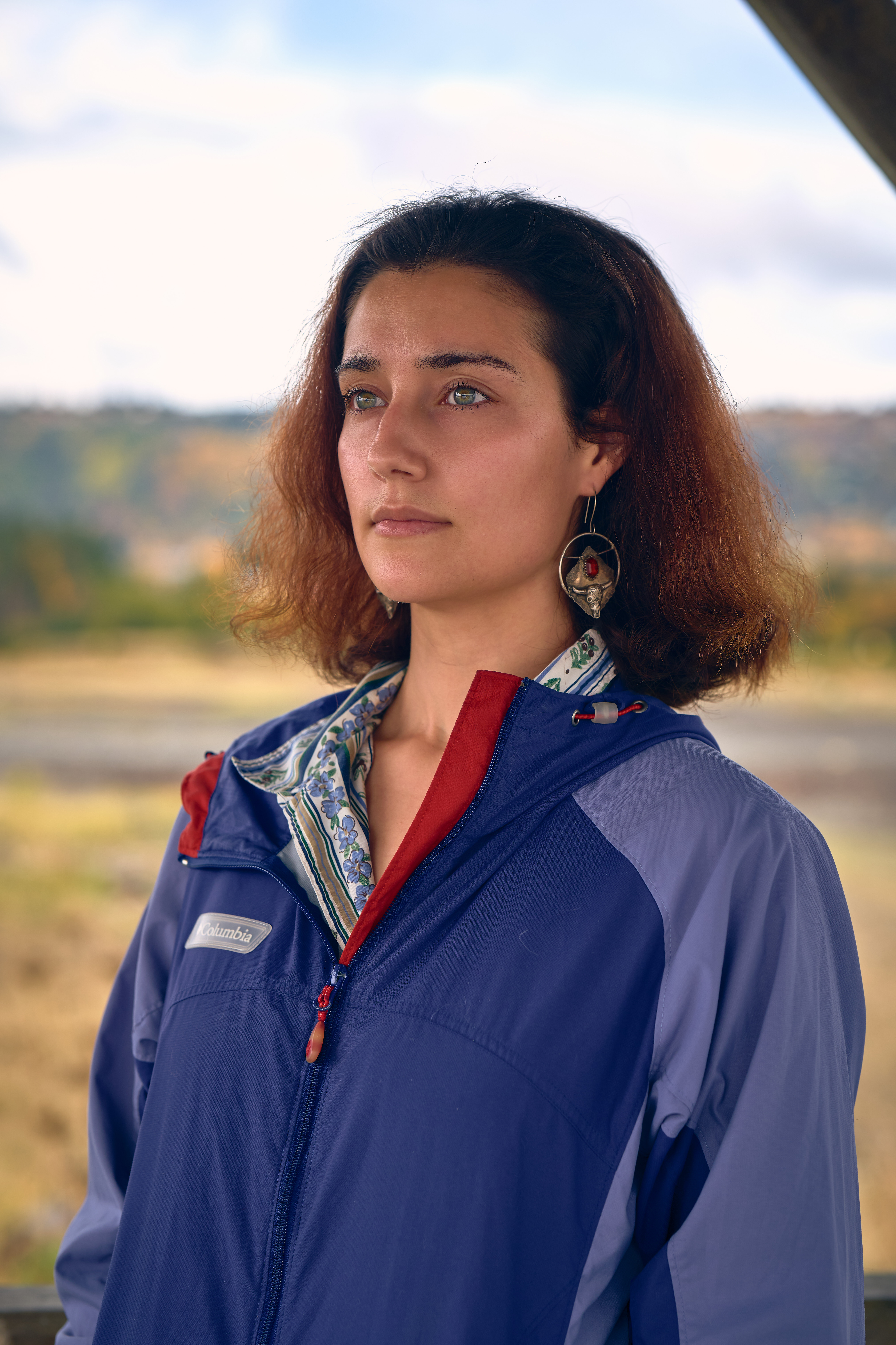 A woman standing