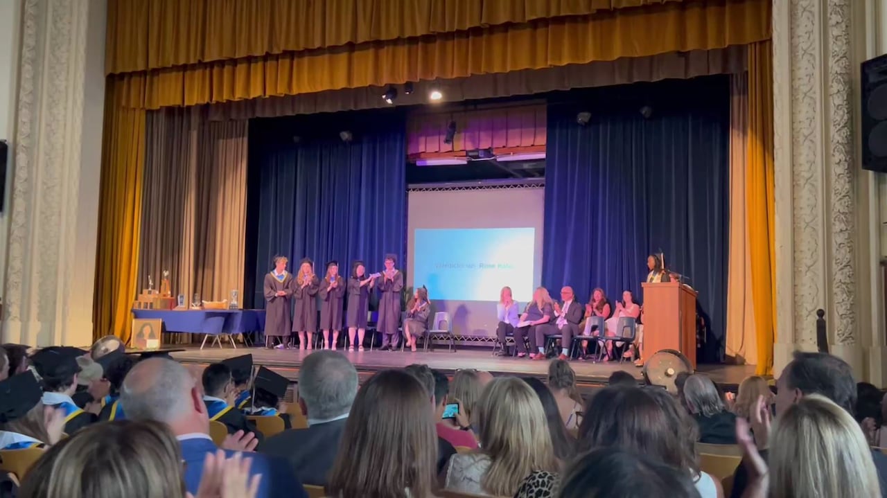 The Rabot portrait was on the stage during Glebe Collegiate Institute's commencement this past June.