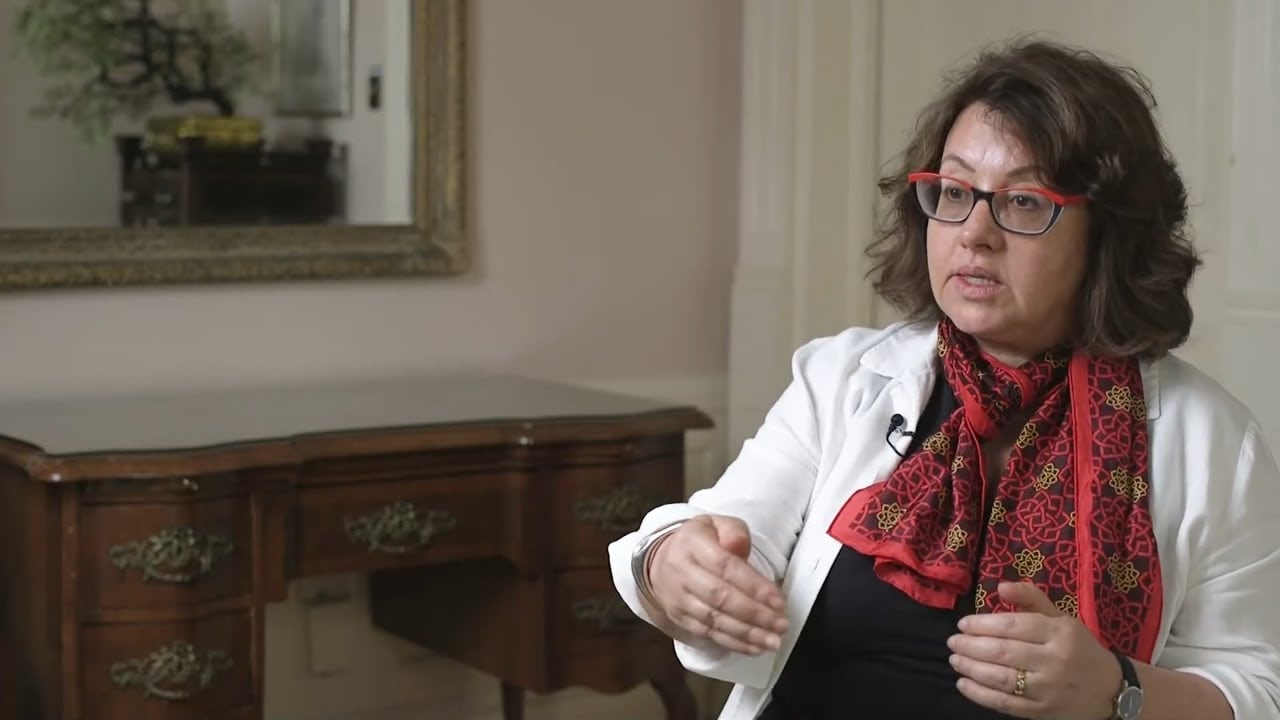 McGill law professor Pearl Eliadis is seated for an interview