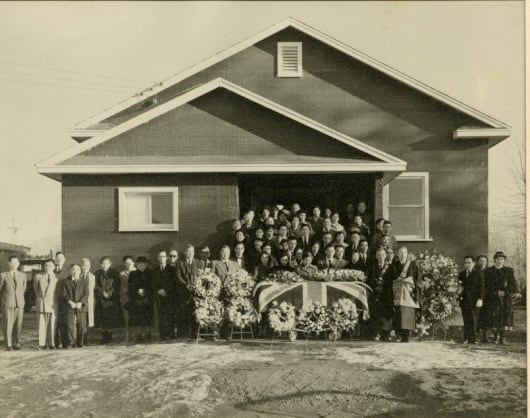  A Union Jack flag draped over Private Otoji Kamachi's casket. 