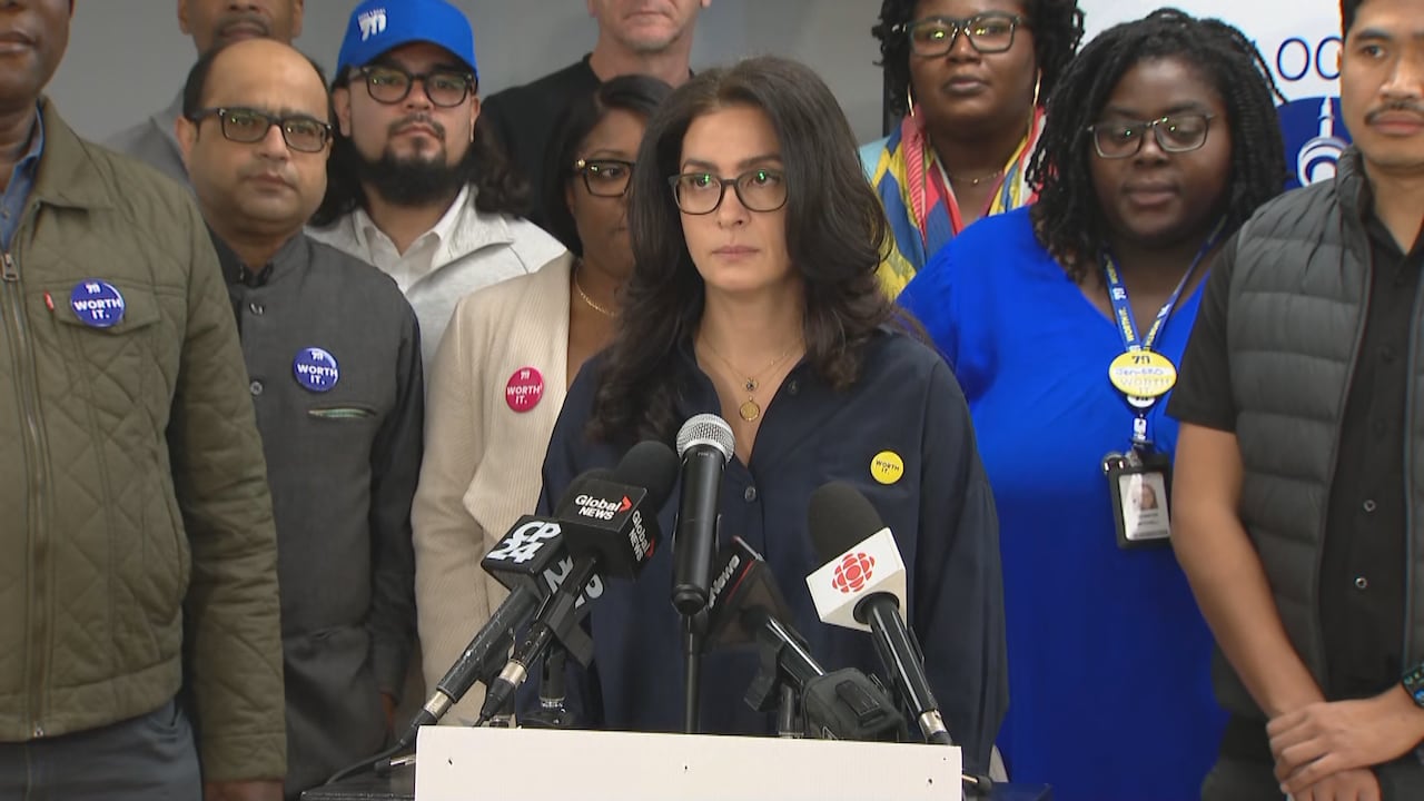 Frontline lodging unit and elder enactment workers speech to media connected Friday aft voting for a onslaught mandate.