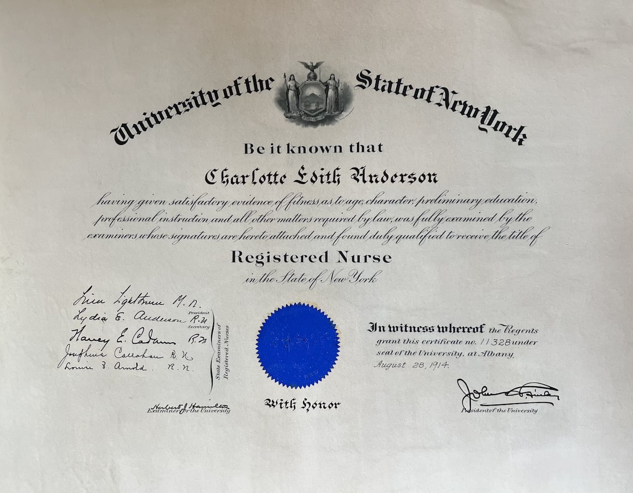 A graduation document.