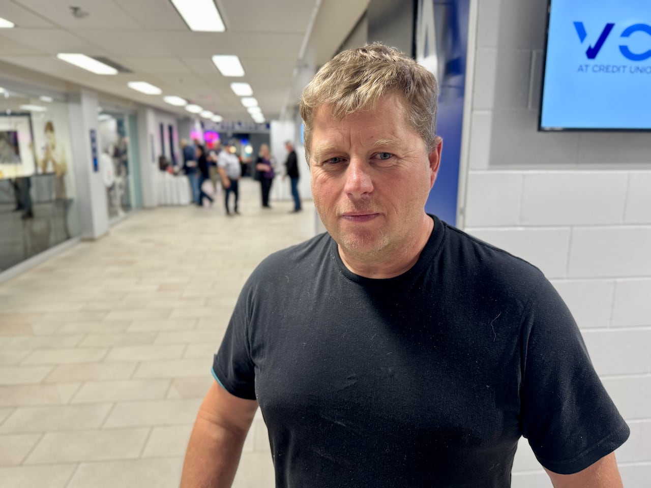 Man in a black T-shirt