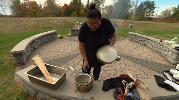 Woman showing tea