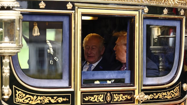 TRUMP AND KING CHARLES III in IRISH STATE COACH