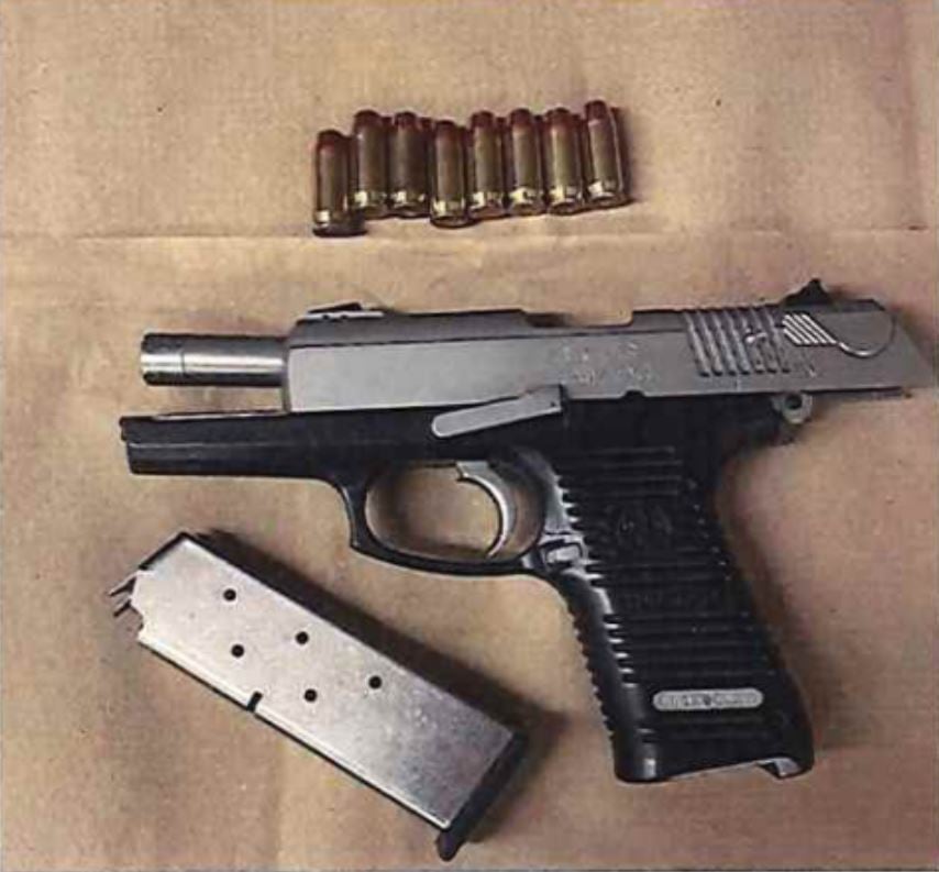 A handgun and magazine.